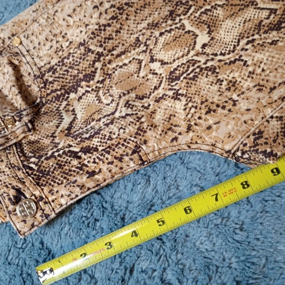Tory Burch Super Skinny Snakeskin Print Jeans Size 29 Stretch Designer Denim